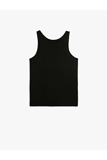 Koton Basic Tank Top U λαιμόκοψη αμάνικο βαμβακερό