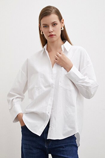 Never more White Poplin Shirt - Gilded