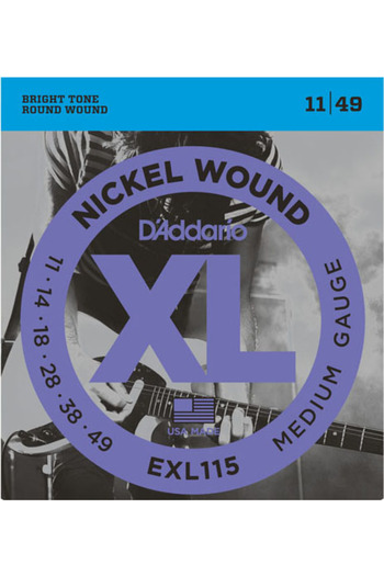Daddario Exl115 Electric Guitar String Set, Xl, 11-49, Nickel Wound, B