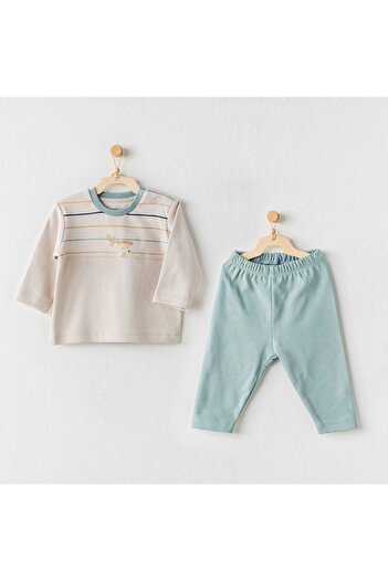andywawa Ac24092 - Organic "Let S Love Nature" 2-Piece Baby Set - Green Stone