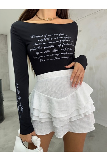 BİKELİFE Bedruckte, dehnbare Sandy Crop-Bluse für Damen