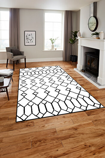 Napoli Home Printed Nordic Line Transitional Model Washable Non-Slip Runner Kitchen Living Room Carpet