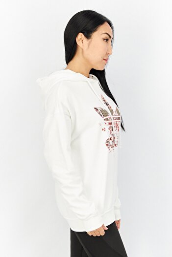 Adidas Originals Women Sportswear Fit Long Sleeves Training Hoodie, White Combo