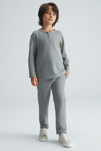 GRIMELANGE Giannis Boy's Cotton-Viscose Gray Sweatpants