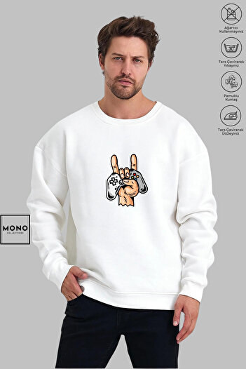 stawles wear Unisex κονσόλα παιχνιδιών με στάμπα - μακρυμάνικο, λαιμόκοψη, φούτερ χωρίς κουκούλα