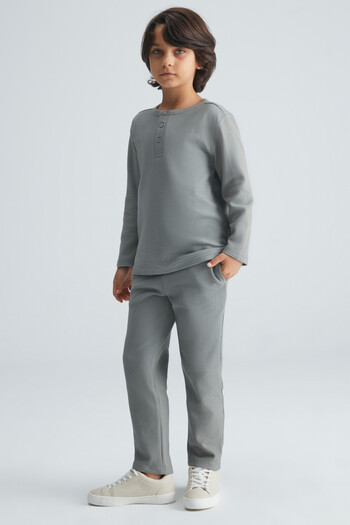 GRIMELANGE Giannis Boy's Cotton-Viscose Gray Sweatpants