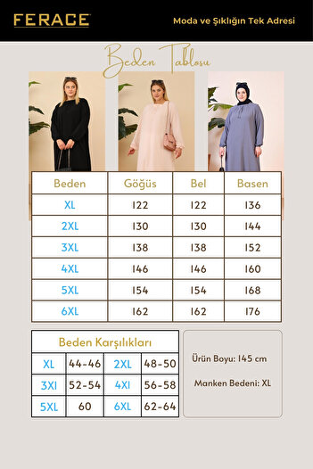 Ferace Γυναικείο Μακρύ Μητρικό Φόρεμα Ayrobin Plus Size