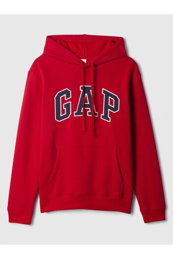 GAP Men's Red Logo Relaxed Fleece Sweatshirt