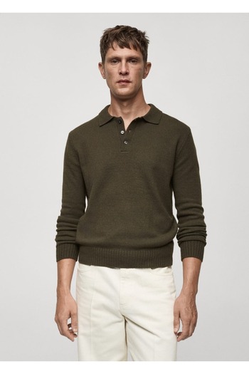 MANGO Man Polo Collar Wool Sweater