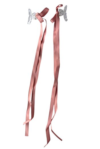 TAKIŞTIR Set of 2 Pink Color Ribbon Detailed Latch Buckle