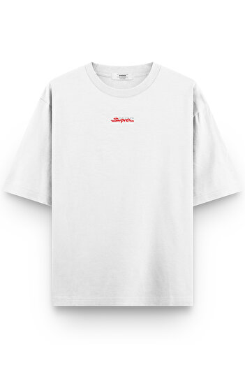 Overoz Μπλουζάκι Supra 2jz White Oversize - Εκτύπωση στην πλάτη, Unisex, Κείμενο 1209
