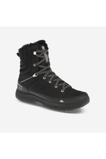 Decathlon Men's Black Waterproof Outdoor Snow Boots - Sh100 High