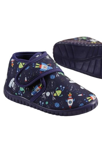 Liger School and Nursery Slippers - Children's Shoes, Non-Slip Sole, Dark Blue