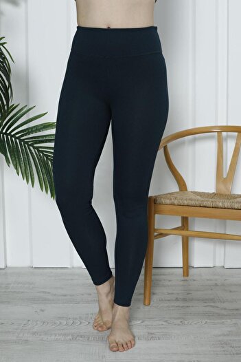 Nicoletta Kadın Yüksek Bel Toparlayıcı Tayt Kaşkorse Fitilli Polyester Petrol Yeşili