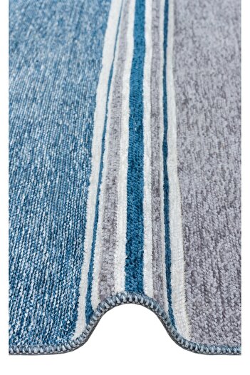 Eko Halı NOA NK 07 NAVY WHITE Hav Toz Vermez Yıkanabilir Çift Taraflı İnce Modern İskandinav Kilim