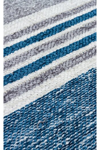 Eko Halı NOA NK 07 NAVY WHITE Hav Toz Vermez Yıkanabilir Çift Taraflı İnce Modern İskandinav Kilim