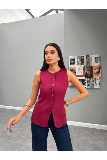 ESRAHELVACI Cherry Suede Dublin Vest