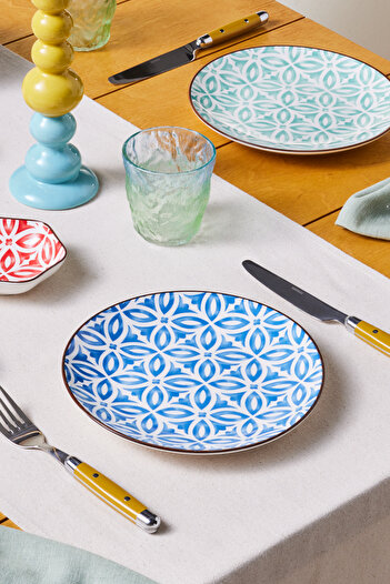 Karaca Blue Jofy Cake Plate 20 cm