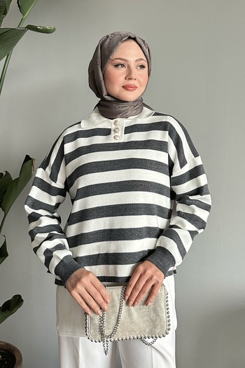 InStyle Skirt Buttoned Anthracite Knitwear Tunic
