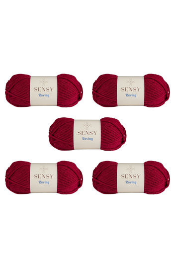 SENSY Roving Hand Knitted 5 Pieces Yarn Scarf - Μπερέ, Πουλόβερ, Πόντσο και Ζακέτα