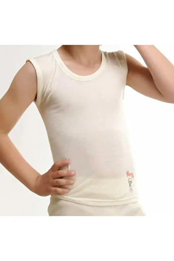 Hasyün Hasyün 520 Children's Thermal Sweat Absorbent Sleevless Thin Wool Athlete 2 Pieces