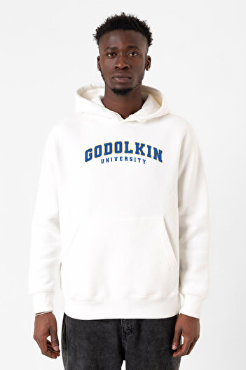 Tshirthane Gen V Godolkin University Letter Білий чоловічий 3-шаровий світшот з капюшоном