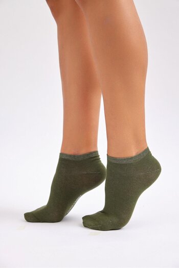 Katia&Bony Women's Cotton Booties Socks Khaki