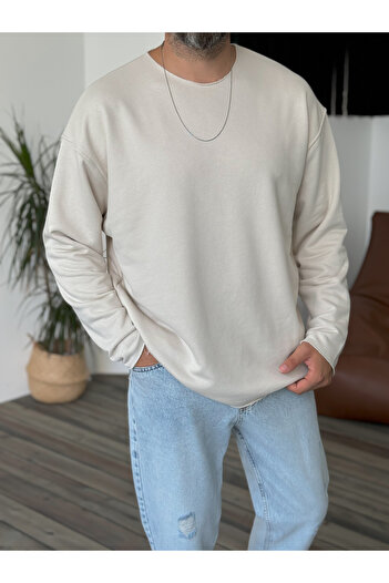 BYBASICMAN Taş Basic Pis Yaka Sweatshirt BY-059