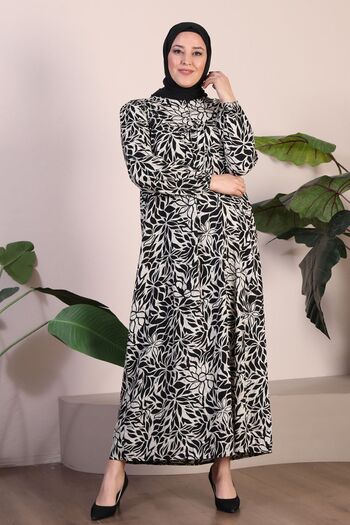 Ferace Γυναικεία Ρούχα Plus Size Mother Hijab Φόρεμα Μαύρο