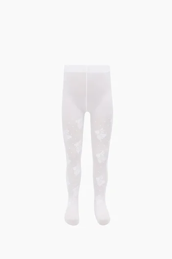 Bross Butterfly patterned thin panty children's socks
