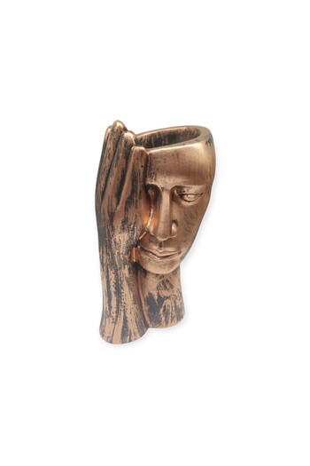 Peramari Polyester Women's Faced Flower Pot Vase - Copper Antique Single Decorative