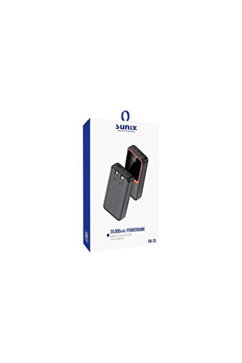 Sunix 20000 Mah Lightning Type-c Çıkışlı Dijital Göstergeli Powerbank Siyah Pb-70