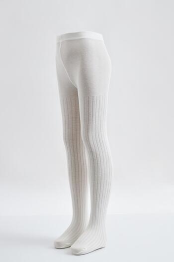 Katia&Bony Ecru Melange - Striped Basic Children's Pantyhose