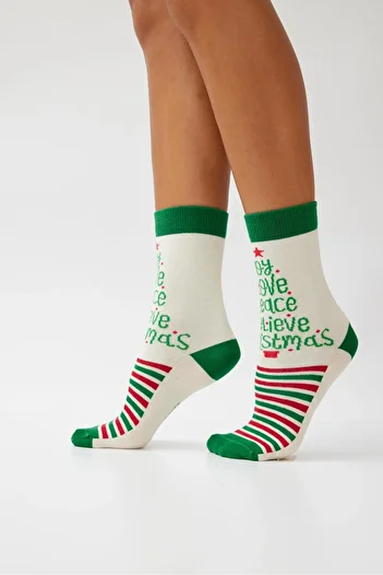 Katia&Bony New Year's Socks Ecru