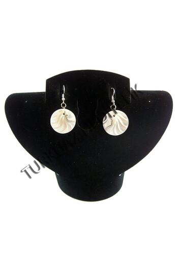 evinizdeki okyanus esintisi turkuaz hediyelik Mother of Pearl Nautilus Earring - Round