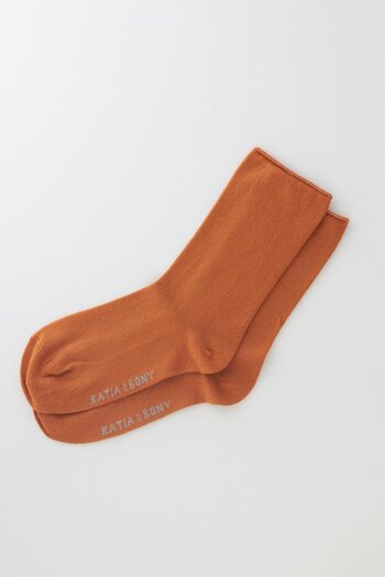Katia&Bony Mustard Colored Thin Sock Women's Socks - Elastic Modal Fabric