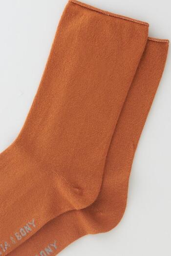 Katia&Bony Mustard Colored Thin Sock Women's Socks - Elastic Modal Fabric