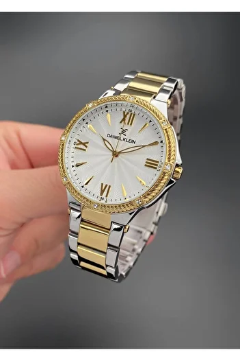 Daniel Klein Women's Wristwatch Steel Strap Gold Silver Color 3 Atm Water Resistance