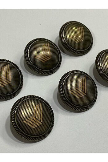 karantuhafiye Trench Coat Button V Model Antique Yellow / Set of 6 / 2.5 Cm
