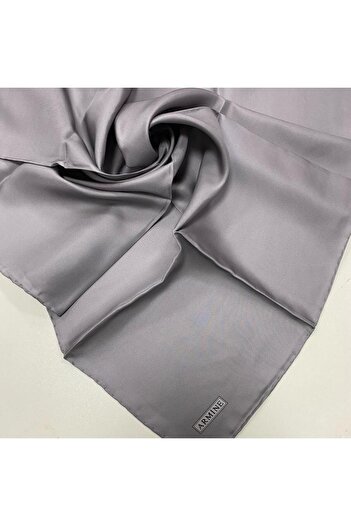 Armine Grey Solid Color Tivil Silk Scarf 10D02-25