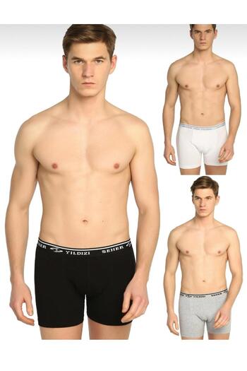 Seher Yıldızı SEHER YILDIZI 0060 MEN'S LYCRA MIXED COLOR BOXER 9 PIECES