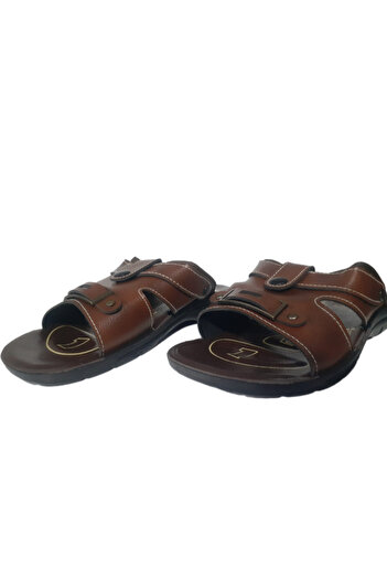 Ziley Men's Brown Orthopedic Sole Daily Slippers Zleyy201-33