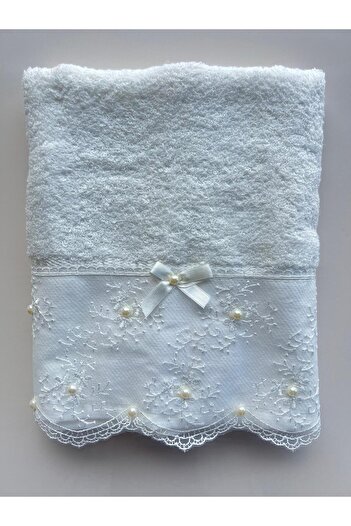 Şatilli Handmade Çeyizlik hediyelik damat bohçası havlu seccade banyo lifi namaz takkesi çorap mavi bohça