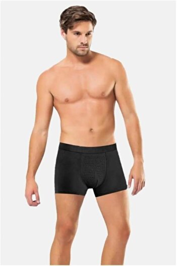 Anıt Solid Color Bamboo Breathable Special Textured Men's Boxers / 3 Pieces