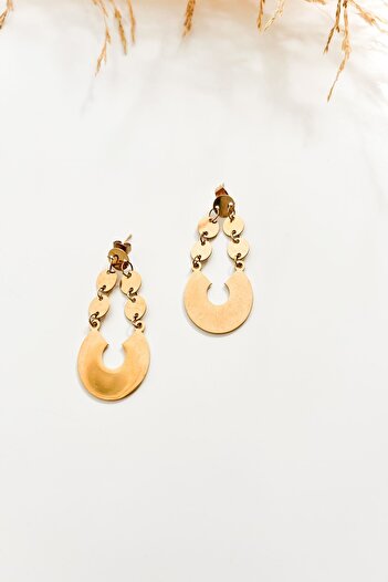 Pretty Round Dangle Steel Earrings