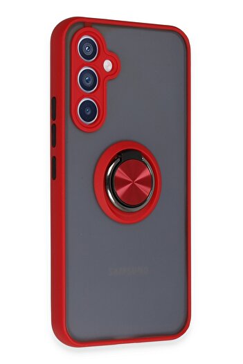 cepmoda Samsung Galaxy “A54 5g” Case - Frosted Transparent with Ring Stand Colorful Sides Ringcover - Red