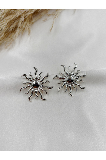Eylülün Takısı Women's Silver Color Sun Model Earrings