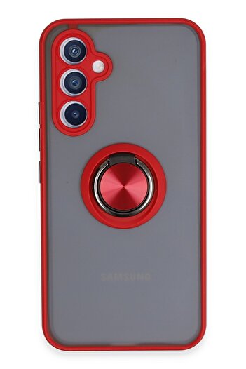 cepmoda Samsung Galaxy “A54 5g” Case - Frosted Transparent with Ring Stand Colorful Sides Ringcover - Red