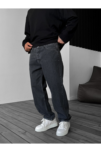 BYBASICMAN Anthracite Washed Baggy Jean Dp-Ke