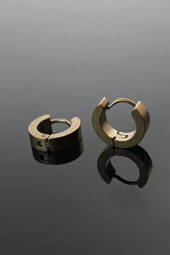 Clariss 316L Steel Gold Color Hoop Model Double Earrings
